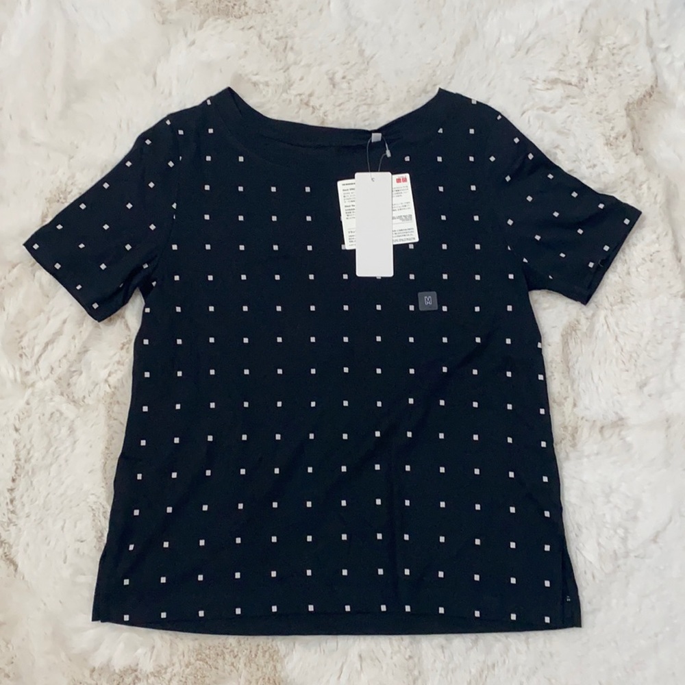 Black shirt with white squares, super cute, never worn